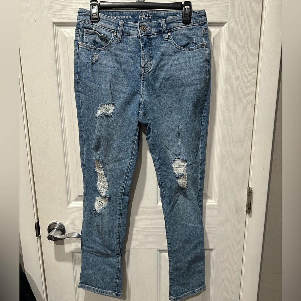Style & Co. Light Blue Distressed Skinny Jeans